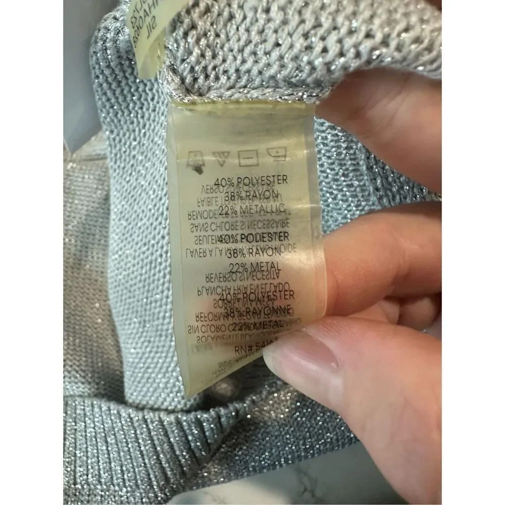NWOT Calvin Klein Silver Boatneck Sweater Size XS